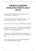 GEORGIA CERTIFIED OPERATOR CERTIFICATION EXAM QUESTIONS AND ANSWERS 2025