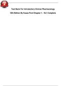 Test Bank For Introductory Clinical Pharmacology 12th Edition By Susan Ford Chapter 1-54 &vert; Complete Guide Newest Version 2023