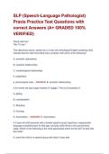SLP &lpar;Speech-Language Pathologist&rpar; Praxis Practice Test Questions with correct Answers &lpar;A&plus; GRADED 100&percnt; VERIFIED&rpar; 2025&sol;2026