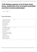 CWB Welding Inspector Level III Study Guide EXAM&comma; QUESTIONS WITH ACCURATE ANSWERS &vert; MULTIPLE CHOICES &vert;20252026&excl;&excl;