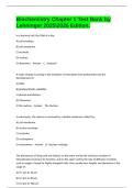 Biochemistry Chapter 1 Test Bank by Lehninger 20252026 Edition&period;