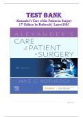 Test Bank for Alexander&rsquo;s Care of the Patient in Surgery 17th Edition &ndash; Latest Edition&comma; ISBN-13 978-0323776806 Verified Questions & Answers