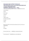 MICHIGAN PEER SUPPORT SPECIALIST CERTIFICATION newest actual 2025&sol;2026 EXAM with complete QUESTIONS WITH ANSWERS&period;veRIFIED&sol;graded a&plus; TEST&rpar;