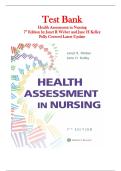 Health Assessment in Nursing&comma; 7th Edition &lpar;Weber & Kelley&rpar; &ndash; Complete Test Bank with Questions and Answers ISBN-13 978-1975161156