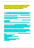 CPR Certification Exam Newest 2025&sol;2026 Complete All 100 Questions And Correct Detailed Answers &vert;Already Graded A&plus;&vert;&vert;Already Graded A&plus;