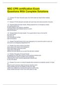NSC CPR certification Exam Questions With Complete Solutions