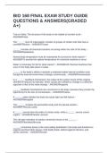 BIO 168 FINAL EXAM STUDY GUIDE QUESTIONS & ANSWERS&lpar;GRADED A&plus;&rpar;