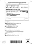 Pearson Edexcel IAL in Economics &lpar;WEC11&rpar;UNIT 1 JANUARY 2025 OFFICIAL QUESTION PAPER- Markets in action