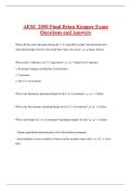 AESC 2050 Final Brian Kiepper Exam  Questions and Answers 