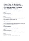 Midterm Prep - CIST2381-Mobile Application Development Questions with correct Answers &lpar;A&plus; GRADED 100&percnt; VERIFIED&rpar; 2025&sol;2026