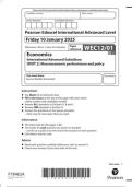 Pearson Edexcel IAL in Economics &lpar;WEC12&rpar;UNIT 2 JANUARY 2025 OFFICIAL QUESTION PAPER- Macroeconomic performance and policy
