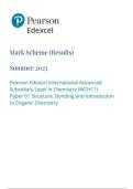 Pearson Edexcel IASL In Chemistry &lpar;WCH11&rpar; Paper 01 JUNE 2025 OFFICIAL MARK SCHEME