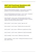 INMT 342 Final Exam Questions with complete solution 2024&sol;2025