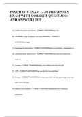 PSYCH 2010 EXAM 1- JO JORGENSEN EXAM WITH CORRECT QUESTIONS AND ANSWERS 2025