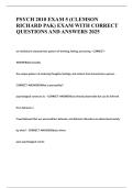 PSYCH 2010 EXAM 5 &lpar;CLEMSON RICHARD PAK&rpar; EXAM WITH CORRECT QUESTIONS AND ANSWERS 2025