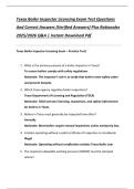 Texas Boiler Inspector Licensing Exam Test Questions  And Correct Answers &lpar;Verified Answers&rpar; Plus Rationales  2025&sol;2026 Q&A &vert; Instant Download Pdf