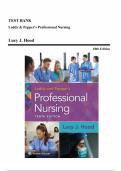 TEST BANK — Leddy and Pepper's  Professional Nursing, 10th Edition— Patricia S. Yoder-Wise, Terese Verklan, and others (Editor: Hood)