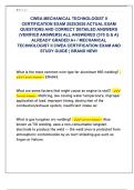 CWEA MECHANICAL TECHNOLOGIST II  CERTIFICATION EXAM 2025&sol;2026 ACTUAL EXAM  QUESTIONS AND CORRECT DETAILED ANSWERS  &lpar;VERIFIED ANSWERS&rpar; ALL ANSWERED &lbrace;370 Q & A&rcub;  ALREADY GRADED A&plus; &sol; MECHANICAL  TECHNOLOGIST II CWEA CERTIFICATION EXAM AND  STUDY GUIDE &vert; BRAN
