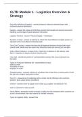 CLTD Module 1 - Logistics Overview & Strategy Questions and Answers Graded A&plus;