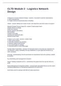 CLTD Module 2 - Logistics Network Design&period; Questions with Correct Answers