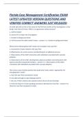 Florida Case Management Certification EXAM LATEST UPDATED VERSION QUESTIONS AND VERIFIED CORRECT ANSWERS JUST RELEASED