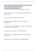 MSC ORT FINAL NEWEST ACTUAL 2025&sol;2026 EXAM WITH COMPLETE QUESTIONS AND ANSWERS&period;VERIFED&sol;GRADED A