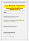 ATI RN Mental Health Nursing Proctored with NGN-Psychopharmacology Actual Exam Questions & 100&percnt; Verified Answers &vert;2025&sol;2026 Graded A&plus;