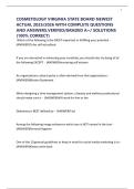 COSMETOLOGY VIRGINIA STATE BOARD NEWEST ACTUAL 2025&sol;2026 WITH COMPLETE QUESTIONS AND ANSWERS&period;VERIFED&sol;GRADED A&plus;&sol; SOLUTIONS &lpar;100&percnt; CORRECT&rpar;