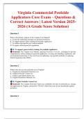 Virginia Commercial Pesticide Applicators Core Exam &ndash; Questions & Correct Answers &vert; Latest Version 2025-2026 &lpar;A Grade Score Solution&rpar;