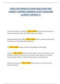 PNCB CPN COMPLETE EXAM QUESTIONS AND CORRECT VERIFIED ANSWERS LATEST 2025&sol;2026 &comma;ALREADY GRADED A&plus;