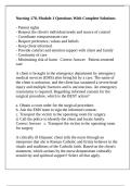 Nursing 170&comma; Module 1 Questions With Complete Solutions