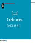 Foundation WALLSTREET PREP Excel Crash Course Study Guide Questions and Answers