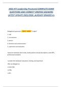 2023 ATI Leadership Proctored COMPLETE EXAM QUESTIONS AND CORRECT VERIFIED ANSWERS LATEST UPDATE 2025&sol;2026 &comma;ALREADY GRADED A&plus;