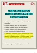 PEAT FOR NPTE 2 ACTUAL 2025&sol;2026 QUESTIONS AND 100&percnt; CORRECT ANSWERS