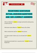 REGISTERED SANITARIAN ACTUAL 2025&sol;2026 QUESTIONS AND 100&percnt; CORRECT ANSWERS