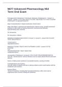 N677 Advanced Pharmacology Mid Term Oral Exam Questions with Solutions