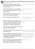 Pest Control Exam Questions Verified Detailed Answers New Update