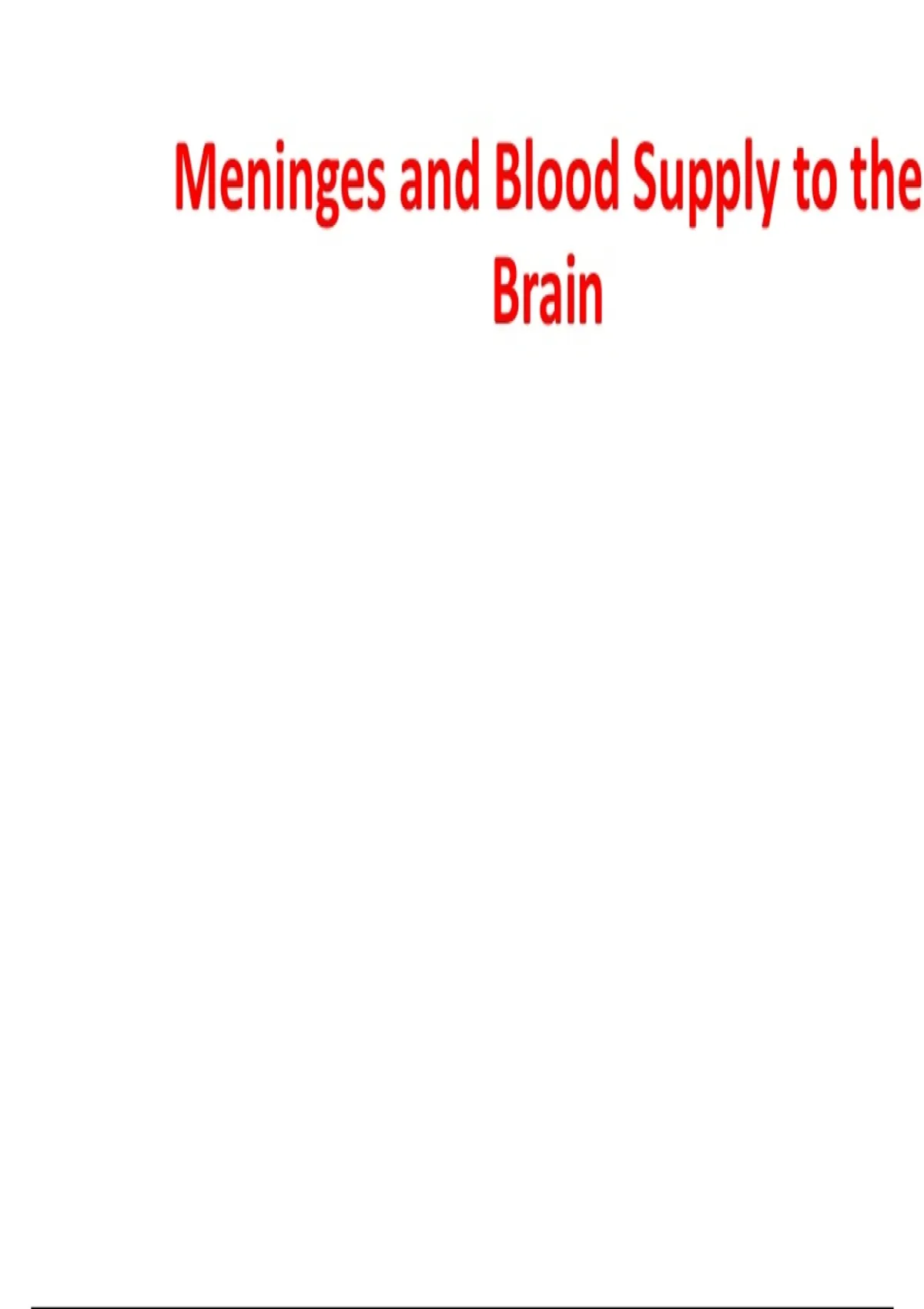 COMPREHENSIVE GUIDELINES TO BRAIN ANATOMY, MENINGES AND BLOOD SUPPLY ...