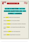 UCI BIO 93 MIDTERM 1 ACTUAL 2025&sol;2026 QUESTIONS AND 100&percnt; CORRECT ANSWERS