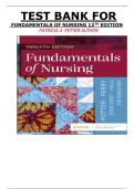 TEST BANK FOR FUNDAMENTALS OF NURSING 12TH EDITION BY PATRICIA A&period; POTTER AUTHOR&colon; LATEST EDITION 2025