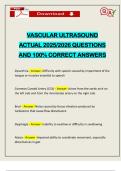 VASCULAR ULTRASOUND ACTUAL 2025&sol;2026 QUESTIONS AND 100&percnt; CORRECT ANSWERS