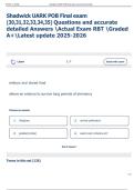 Shadwick UARK POB Final exam  &lpar;30&comma;31&comma;32&comma;33&comma;34&comma;35&rpar; Questions and accurate  detailed Answers Actual Exam RBT Graded  A&plus;Latest update 2025-2026