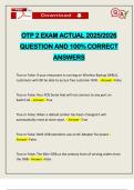 OTP 2 EXAM ACTUAL 2025&sol;2026 QUESTION AND 100&percnt; CORRECT ANSWERS