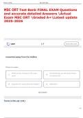 MSC ORT Test Bank FINAL EXAM Questions  and accurate detailed Answers Actual  Exam MSC ORT Graded A&plus;Latest update  2025-2026