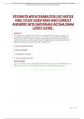 STUDENTS WITH DISABILITIES CST NYSTCE &lpar;060&rpar; STUDY QUESTIONS AND CORRECT ANSWERS WITH RATIONALE ACTUAL EXAM LATEST GUIDE