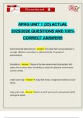 APHG UNIT 1 &lpar;25&rpar; ACTUAL 2025&sol;2026 QUESTIONS AND 100&percnt; CORRECT ANSWERS