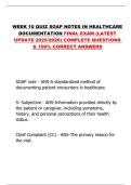 Week 10 Quiz &ndash; SOAP Notes in Healthcare Documentation &vert; Final Exam 2025&sol;2026 &vert; Complete Questions & Correct Answers