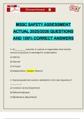 MSSC SAFETY ASSESSMENT ACTUAL 2025&sol;2026 QUESTIONS AND 100&percnt; CORRECT ANSWERS