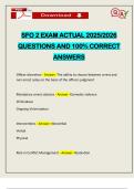 SFO 2 EXAM ACTUAL 2025&sol;2026 QUESTIONS AND 100&percnt; CORRECT ANSWERS