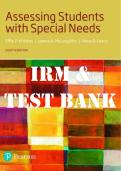INSTRUCTOR&rsquo;S MANUAL & TEST BANK &lpar;COMBINED&rpar; &mdash; Assessing Students with Special Needs&comma; 8th Edition &mdash; James A&period; McLoughlin&comma; Rena B&period; Lewis&comma; Effie P&period; Kritikos &mdash; ISBN 9780134575704